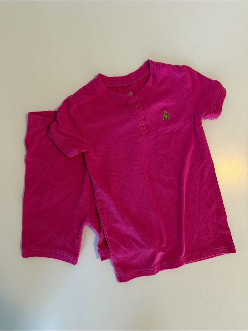 GAP Girls' Bright Fuchsia Organic Brushed Cotton PJ Short Set - Size 6